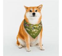 Dog Bandana Spring Meadow Flowers Dog Scarf Adjustable Pet Bandanas for Dogs Christmas Pets Scarf Triangle Bibs Kerchief Soft Breathable Puppy Bandana for Small Medium Large Cats Pet