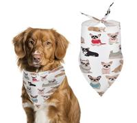 Dog Bandana Spring Pet Scarf Adjustable Triangle Cute Chihuahua Pug Pattern Printing Dog Bib Washable Polyester Puppy Bandana for Small Medium Large Dogs Cat Birthday Party Supplies