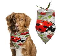 Dog Bandana Spring Pet Scarf Adjustable Triangle Ladybug Printing Dog Bib Washable Polyester Puppy Bandana for Small Medium Large Dogs Cat Birthday Party Supplies