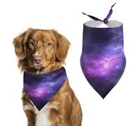 Dog Bandana Spring Pet Scarf Adjustable Triangle Magic Galaxy Sky Purple Printing Dog Bib Washable Polyester Puppy Bandana for Small Medium Large Dogs Cat Birthday Party Supplies