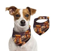 Dog Bandana Sunset in Budapest Pet Scarf Adjustable Pets Bandanas Washable Double-Sided Pets Neckerchief Cotton Triangle Bib Dog Scarfs Cats Scarves for Puppy Costume Accessories Medium