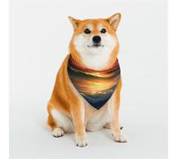 Dog Bandana Sunset Seaside Dog Scarf Adjustable Pet Bandanas for Dogs Christmas Pets Scarf Triangle Bibs Kerchief Soft Breathable Puppy Bandana for Small Medium Large Cats Pet