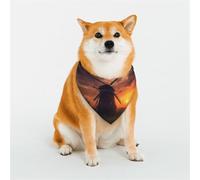 Dog Bandana Sunset Windmill Dog Scarf Adjustable Pet Bandanas for Dogs Christmas Pets Scarf Triangle Bibs Kerchief Soft Breathable Puppy Bandana for Small Medium Large Cats Pet