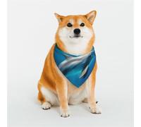 Dog Bandana Swimming Dolphin in Blue Sea Dog Scarf Adjustable Pet Bandanas for Dogs Christmas Pets Scarf Triangle Bibs Kerchief Soft Breathable Puppy Bandana for Small Medium Large Cats Pet