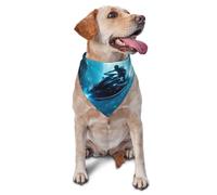 Dog Bandana Triangle Scarf Pet Bibs for Daily Wear and Birthday Supplies to Cats and Dogs-Futuristic Jet Ski Adventure