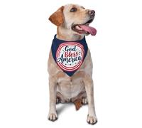 Dog Bandana Triangle Scarf Pet Bibs for Daily Wear and Birthday Supplies to Cats and Dogs-God Bless America Patriotic Star