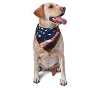 Dog Bandana Triangle Scarf Pet Bibs for Daily Wear and Birthday Supplies to Cats and Dogs-Rustic American Flag Wood