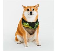 Dog Bandana Two Green Frogs Dog Scarf Adjustable Pet Bandanas for Dogs Christmas Pets Scarf Triangle Bibs Kerchief Soft Breathable Puppy Bandana for Small Medium Large Cats Pet