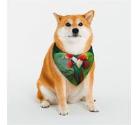 Dog Bandana Two Parrots Love Each Other Dog Scarf Adjustable Pet Bandanas for Dogs Christmas Pets Scarf Triangle Bibs Kerchief Soft Breathable Puppy Bandana for Small Medium Large Cats Pet
