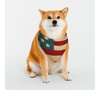Dog Bandana Vintage American Flag 4Th of July USA Dog Scarf Adjustable Pet Bandanas for Dogs Christmas Pets Scarf Triangle Bibs Kerchief Soft Breathable Puppy Bandana for Small Medium Large Cats Pet