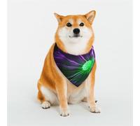 Dog Bandana Violet Green Glow Dog Scarf Adjustable Pet Bandanas for Dogs Christmas Pets Scarf Triangle Bibs Kerchief Soft Breathable Puppy Bandana for Small Medium Large Cats Pet
