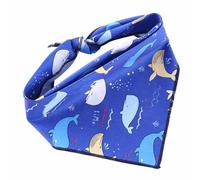 Dog Bandana Washable Cotton Triangle Dog Scarf Dolphins Print Puppy Bandana for Dogs or Cats