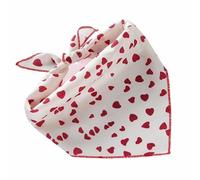 Dog Bandana Washable Cotton Triangle Dog Scarf Red Hearts Print Puppy Bandana for Dogs or Cats