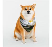 Dog Bandana White Water Lily Dog Scarf Adjustable Pet Bandanas for Dogs Christmas Pets Scarf Triangle Bibs Kerchief Soft Breathable Puppy Bandana for Small Medium Large Cats Pet