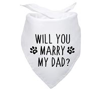 Dog Bandana Will You Marry My Dad Engagement Announcement | Pet Neckerchief Durable Pet Triangle Scarf For Holiday