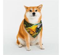 Dog Bandana Yellow Wings Blue Parrot Dog Scarf Adjustable Pet Bandanas for Dogs Christmas Pets Scarf Triangle Bibs Kerchief Soft Breathable Puppy Bandana for Small Medium Large Cats Pet