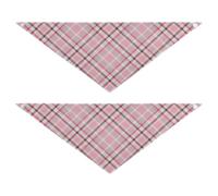 Dog Bandanas 2 Pack Adjustable Pet Scarf for Boy and Girl Cute Pet Accessories for Dogs Cats Scotland Buffalo Plaid Tartan Check Peach Pattern