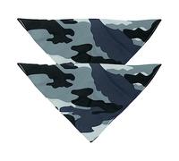 Dog Bandanas 2 Pack,Cat Bib Pet Scarf,Classic Blue Grey Camo,Pet Bandana for Small Medium Dogs Cats