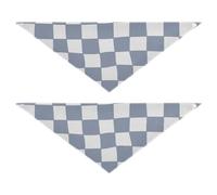 Dog Bandanas 2 Pack Snap Button Unisex Puppy Cat Pet Scarf Cute Pet Accessories for Dogs Cats Blue Distorted Checkered 3D Plaid Tartan Check