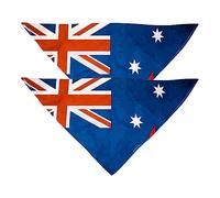 Dog Bandanas 2 Pack, Triangle Pet Scarf, Sheer Chiffon Fabric, Bandana for Small Medium Large Dogs and Cats, Australian Federal Flag