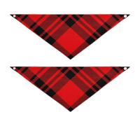Dog Bandanas - 2 Pack Unique Shape Adjustable Fit Pet Scarf Cute Pet Accessories for Dogs Cats Red Black Checkered Gingham Buffalo