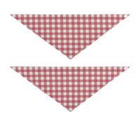 Dog Bandanas - 2 Pack Unique Shape Adjustable Fit Triangle Bibs Kerchief Set Cute Pet Holiday Accessories Decor for Dogs Cats Gingham Red Buffalo Plaid Tartan Check Scotland