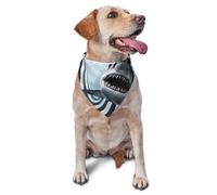 Dog Bandanas, 2D Shark Full Print Pet Scarf, Adjustable Breathable Bandana for Small Medium Large Dogs, Independence Day Costume Accessory