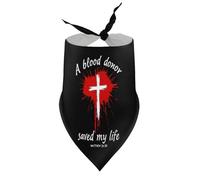 Dog Bandanas A Blood Donor Saved My Life Matthew Jesus Puppy Pet V-Neck Bibs Scarf Triangle Adjustable Kerchief Accessories for Small Medium Large Puppy Cat