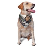 Dog Bandanas, A huge owl Full Print Pet Scarf, Adjustable Breathable Bandana for Small Medium Large Dogs, Independence Day Costume Accessory