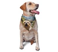 Dog Bandanas, A lively little dog Full Print Pet Scarf, Adjustable Breathable Bandana for Small Medium Large Dogs, Independence Day Costume Accessory