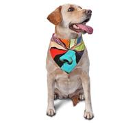 Dog Bandanas, Abstract art, face in a disc Full Print Pet Scarf, Adjustable Breathable Bandana for Small Medium Large Dogs, Independence Day Costume Accessory
