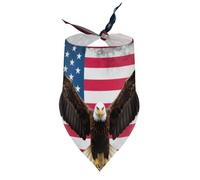 Dog Bandanas America Bald Eagle with Spread Wings Puppy Pet V-Neck Bibs Scarf Triangle Adjustable Kerchief Accessories for Small Medium Large Puppy Cat
