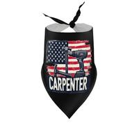 Dog Bandanas America Carpenter Tools Drill and Hammer Puppy Pet V-Neck Bibs Scarf Triangle Adjustable Kerchief Accessories for Small Medium Large Puppy Cat