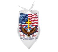 Dog Bandanas America Flag Cross Eagle in God We Trust One Puppy Pet V-Neck Bibs Scarf Triangle Adjustable Kerchief Accessories for Small Medium Large Puppy Cat