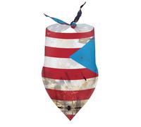 Dog Bandanas America Porto Rico Flag Puppy Pet V-Neck Bibs Scarf Triangle Adjustable Kerchief Accessories for Small Medium Large Puppy Cat