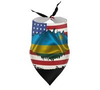 Dog Bandanas America Rwandan Rwanda Friendliness Flag Puppy Pet V-Neck Bibs Scarf Triangle Adjustable Kerchief Accessories for Small Medium Large Puppy Cat