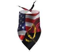 Dog Bandanas America Vs Angola Angolan Flag Combo Puppy Pet V-Neck Bibs Scarf Triangle Adjustable Kerchief Accessories for Small Medium Large Puppy Cat