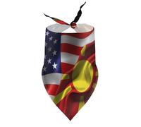 Dog Bandanas America Vs Macedonian Macedoniann Flag Combo Puppy Pet V-Neck Bibs Scarf Triangle Adjustable Kerchief Accessories for Small Medium Large Puppy Cat
