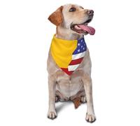 Dog Bandanas,American Spain Flag Breathable Pet Scarf, Adjustable Washable Polyester Bandana for Small Medium Large Dogs and Cats, Soft Daily Fashion & Photo Prop Accessory for Boy Girl Puppy
