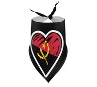 Dog Bandanas Angola Angolan Flag Heart Puppy Pet V-Neck Bibs Scarf Triangle Adjustable Kerchief Accessories for Small Medium Large Puppy Cat