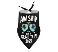 Dog Bandanas Aw Ship It's A Grad Trip Sunglasses Palm Trees Puppy Pet V-Neck Bibs Scarf Triangle Adjustable Kerchief Accessories for Small Medium Large Puppy Cat