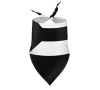 Dog Bandanas Black and White Porto Rico Flag Puppy Pet V-Neck Bibs Scarf Triangle Adjustable Kerchief Accessories for Small Medium Large Puppy Cat