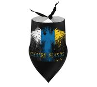 Dog Bandanas Canary Islands Canary Islanders Flag Eagle Puppy Pet V-Neck Bibs Scarf Triangle Adjustable Kerchief Accessories for Small Medium Large Puppy Cat