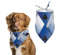 Dog Bandanas Card Blue White Diamond Dog Scarf Bib Kerchief For Pets Large: 70 * 30 CM