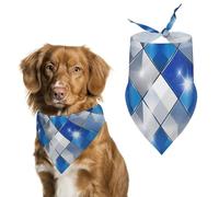 Dog Bandanas Card Blue White Diamond Dog Scarf Bib Kerchief For Pets Large: 70 * 30 CM