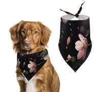 Dog Bandanas Cherry Blossom Petals Beautiful Dog Scarf Bib Kerchief For Pets Large: 70 * 30 CM