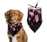 Dog Bandanas Cherry Blossoms Pink Petals Dog Scarf Bib Kerchief For Pets Large: 70 * 30 CM