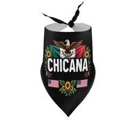 Dog Bandanas Chicana Pride Flag Eagle Sunflower Puppy Pet V-Neck Bibs Scarf Triangle Adjustable Kerchief Accessories for Small Medium Large Puppy Cat