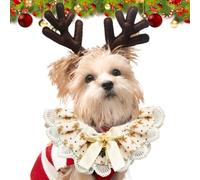 Dog Bandanas Christmas - Adjustable Holiday Pet Bibs, Stylish Lace Neck Scarf, Charming Winter Costume | Adorable Kitten Doggy Indoor Family Gathering Photoshoots Home Celebration Dress-Up Wear