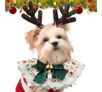 Dog Bandanas Christmas | Soft Christmas Dog Bandanas Adjustable Bibs,Cute Lace Breathable Pet Scarf Reversible Pet Accessories for Pets